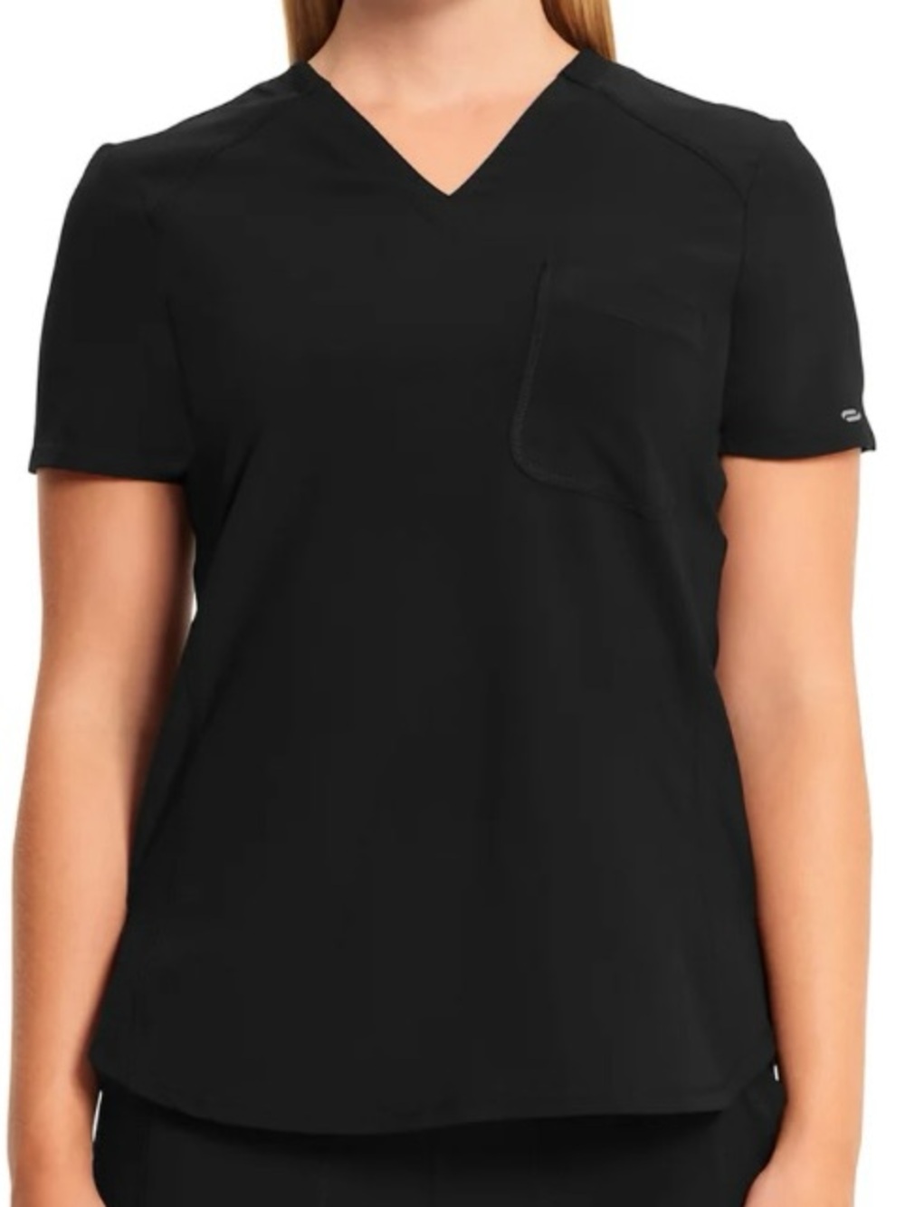 CHEROKEE INFINITY WOMEN’s BLACK ONE POCKET SCRUB TOP CK687A